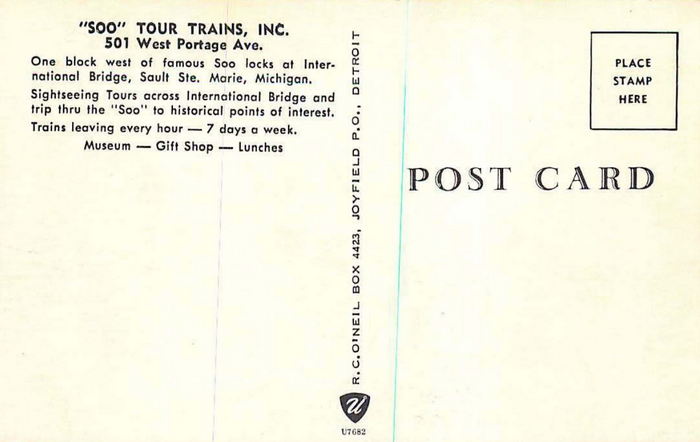 Soo Train Tours - Postcard Info And Momentos (newer photo)